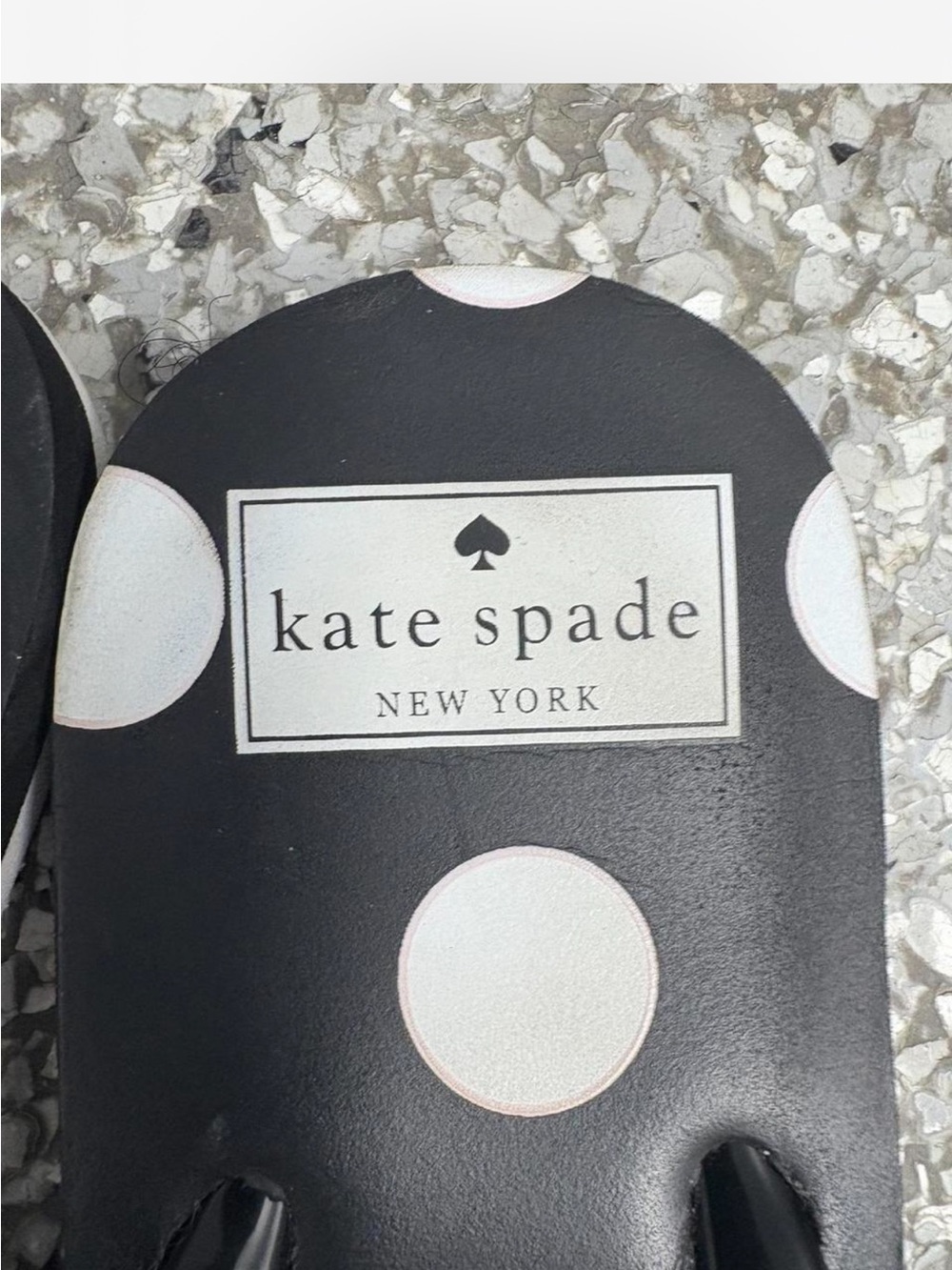 kate spade Black and White Polka Dot Bow Flip Flop Sandals - Picture 2 of 4